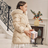 Girls Waterproof Down Parka – Hooded Outdoor Coat